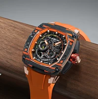 TSAR BOMBA Men's Automatic Skeleton Watch, Carbon Fiber, Sapphire Crystal, 5ATM, Luxury Sport Watch Set photo 4