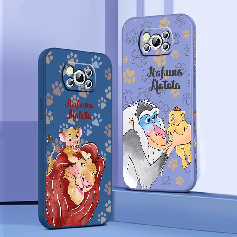Cute Disney Lion King Liquid Left Rope For Xiaomi Mi Poco X6 X5 X4 X3 M6 M5 M5S M4 M3 F5 F4 F3 Pro 5G Cover Phone Case image 4