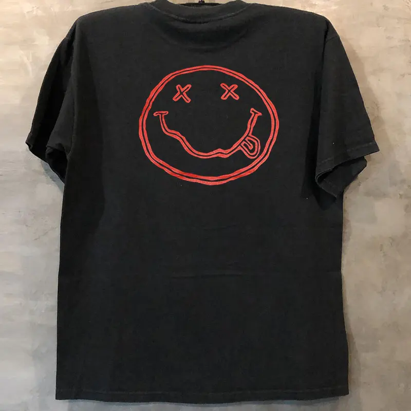 Gothic Rock Hip Hop Style Men's Short Sleeve T-Shirt Streetwear Vintage Feel Cotton round Neck T-Shirt for Youth Summer