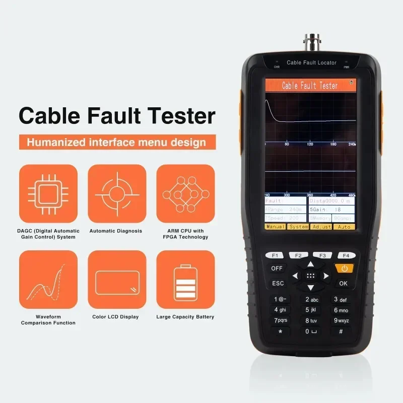 TL280 Cable Fault Tester TDR   Locator Coaxial  Communication  Wire  Locater  1~8km