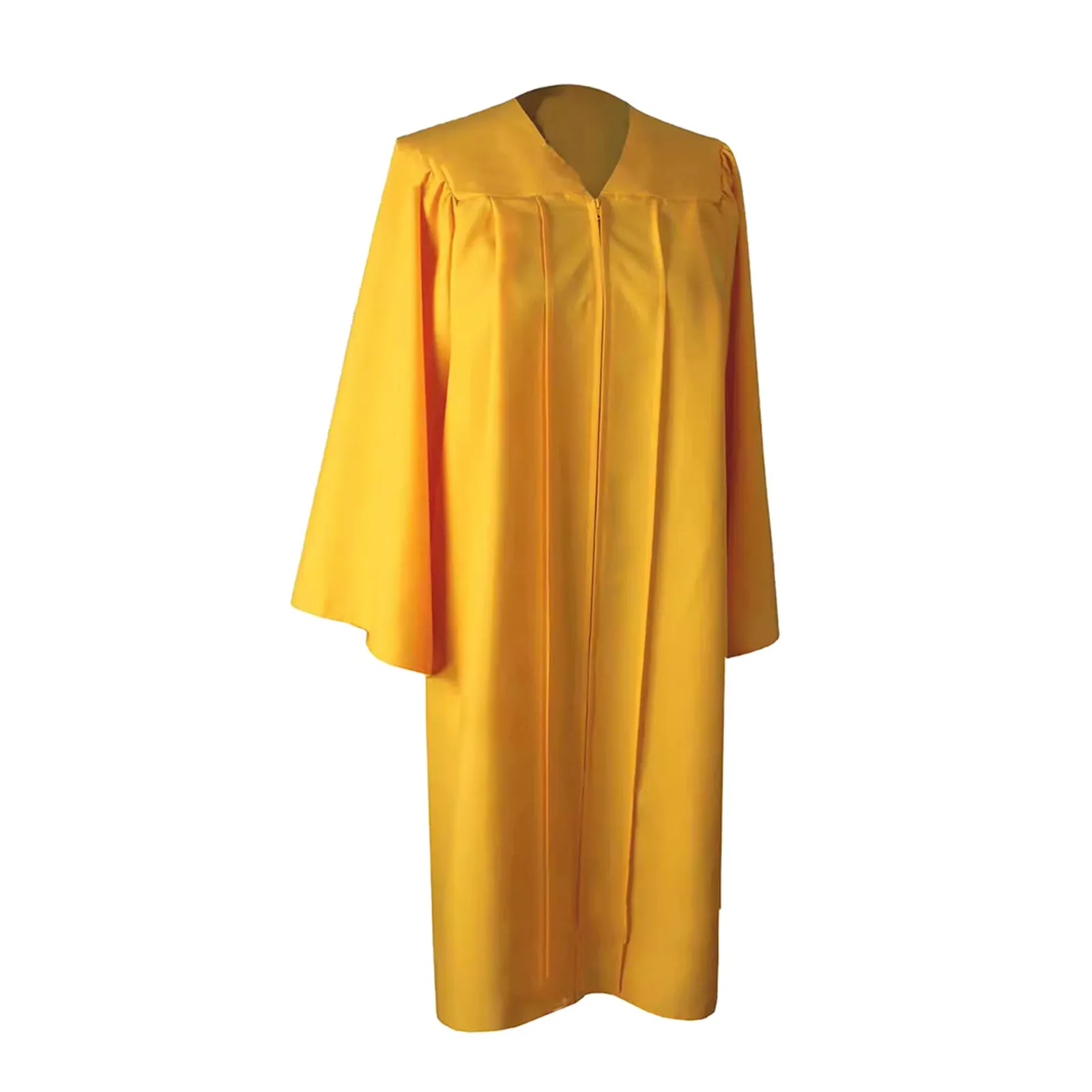 2024 Unisex Graduation Gown Tassel Hat Zipper V Neck Loose Solid Color High School Bachelor Academic Student Graduation Costume