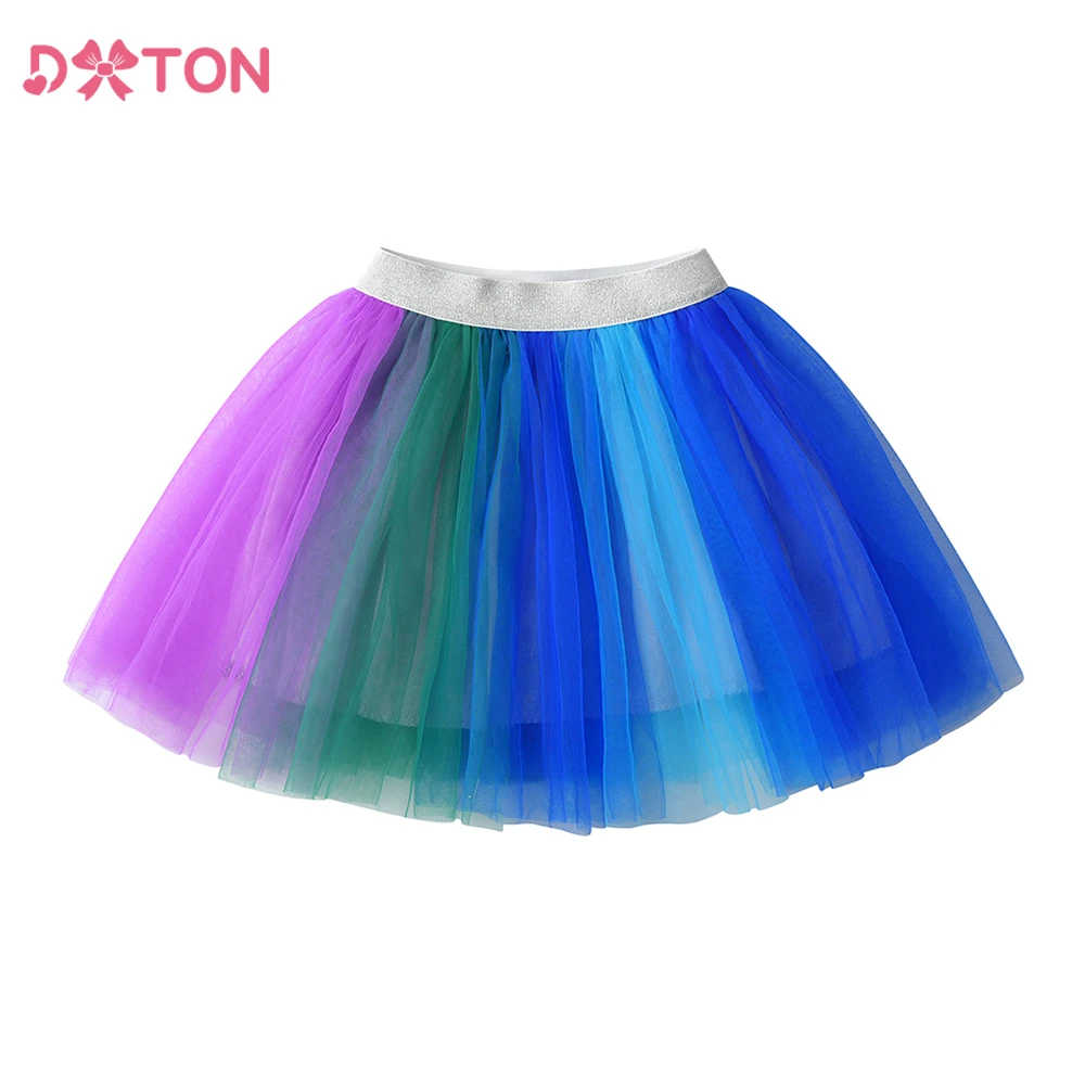 

DXTON танцевальная юбка-пачка для маленьких девочек, красочная шифоновая детская танцевальная одежда, мини-юбка из тюля для малышей, одежда