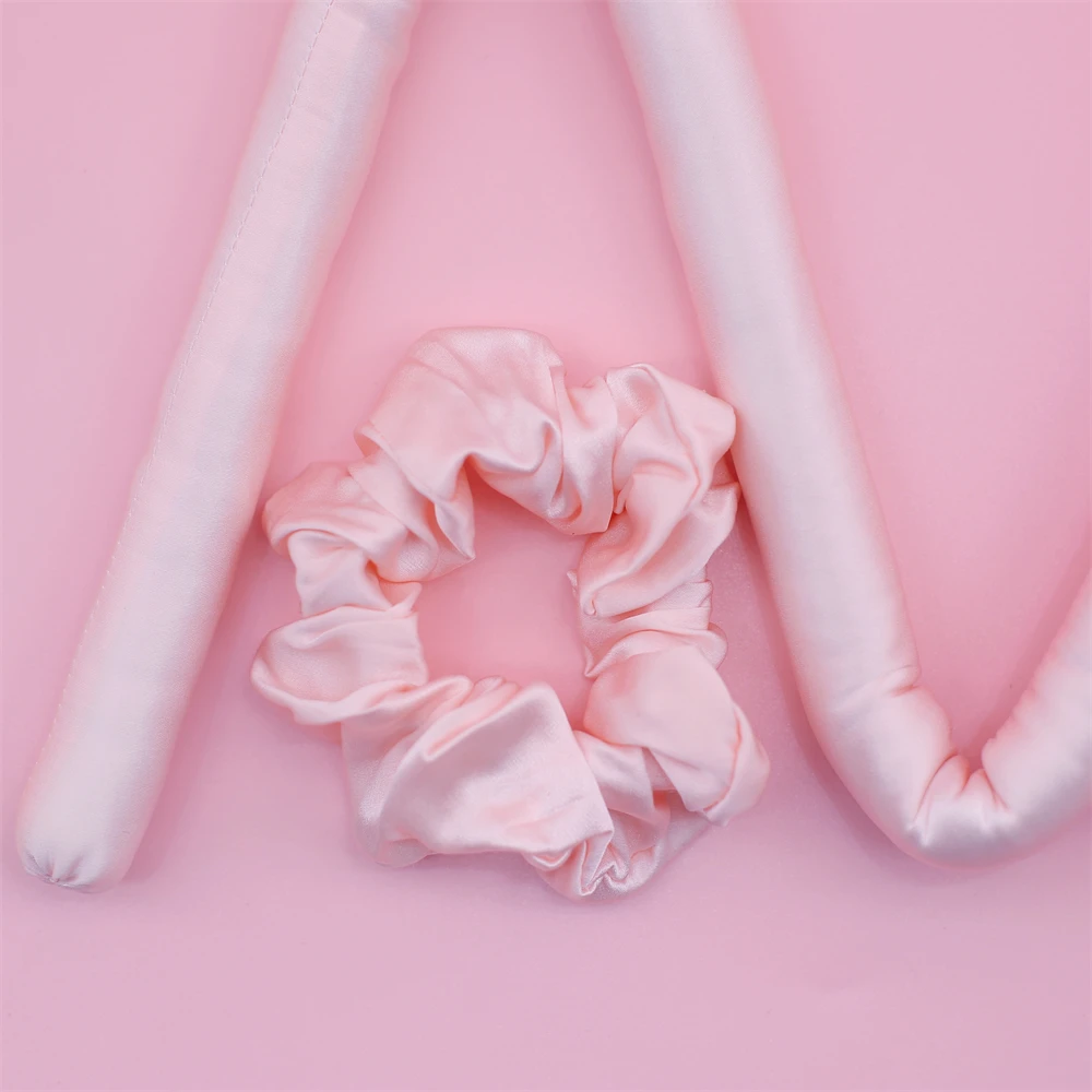 100% 22 momme seda amoreira haste de ondulação sem calor bandana modeladores de cabelo de seda sem calor para cachos noturnos sem ondulação de calor para cabelo