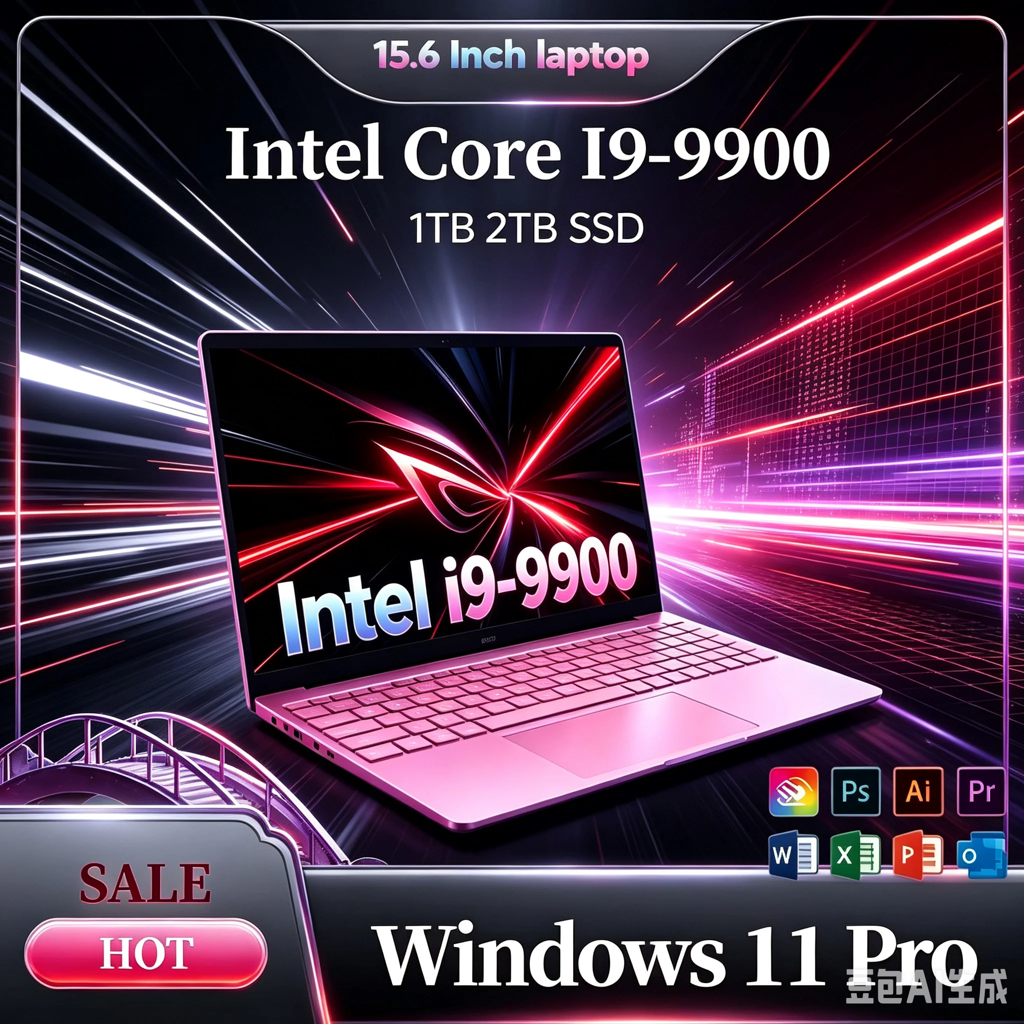 2026 New Upgrade 15.6 Inch Lightweight Business Laptop Intel I9-9900 Chip 2TB Fast SSD Ultra Slim Notebook For Business Journey