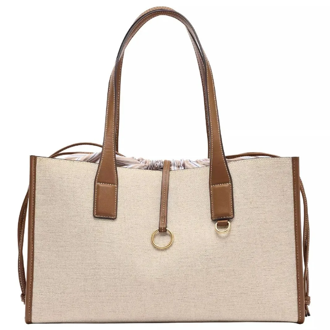 

Leisure Large Capacity Canvas Handbags for Women New Commuter Versatile Single Shoulder Underarm Bags Retro Contrast Tote Bag