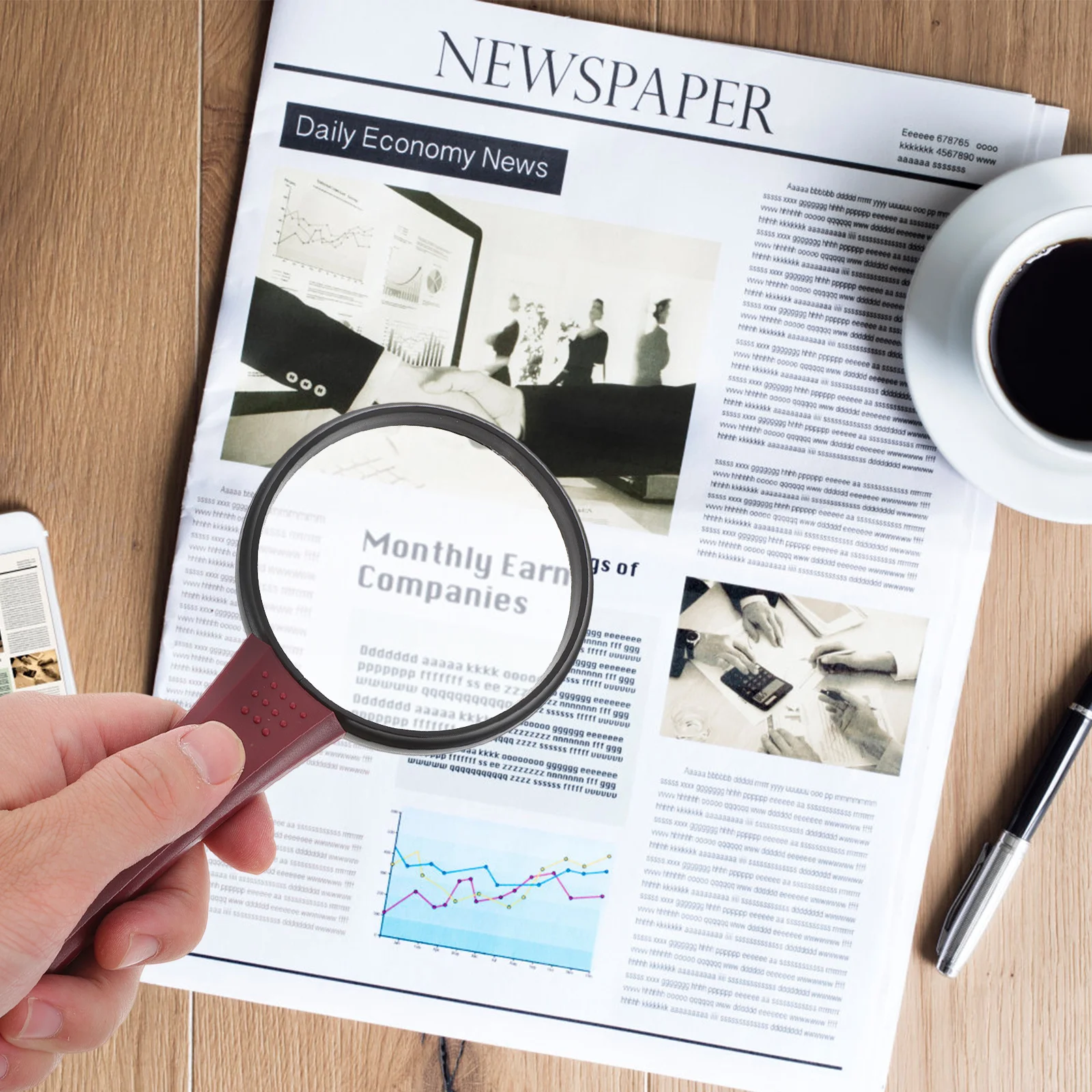 

1Pcs Handheld Reading Magnifier LED Light Portable Magnifying Glass Elderly Library Reading Magnifier Acrylic Lens