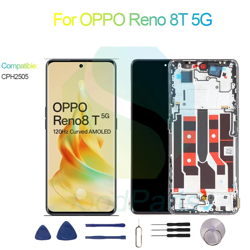 

For OPPO Reno 8T 5G Screen Display Replacement 2400*1080 CPH2505 Reno 8T 5G LCD Touch Digitizer Assembly