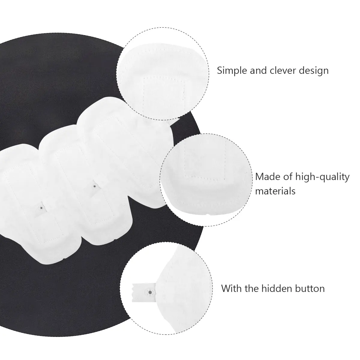 

3 шт. многоразовые гигиенические прокладки, хлопковые менструальные полотенца, моющиеся, мягкие дышащие, герметичные, удобные женские гигиенические салфетки