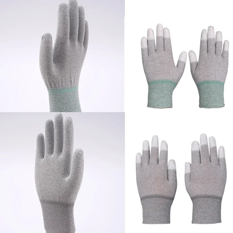 

Anti-static Coated Labor Gloves PU Coated Palm Coated Paper White Dustless Gloves High elasticity locking line Nylon Material