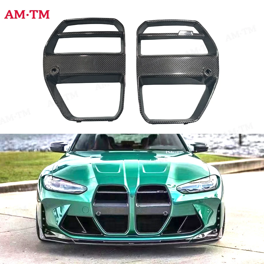 

Для BMW M3 M4 G80 G82 G83 решетка V-стиль из углеродного волокна, передний бампер автомобиля, решетки воздухозаборника, бампер, решетка воздухозаборника, обновление кузова ki