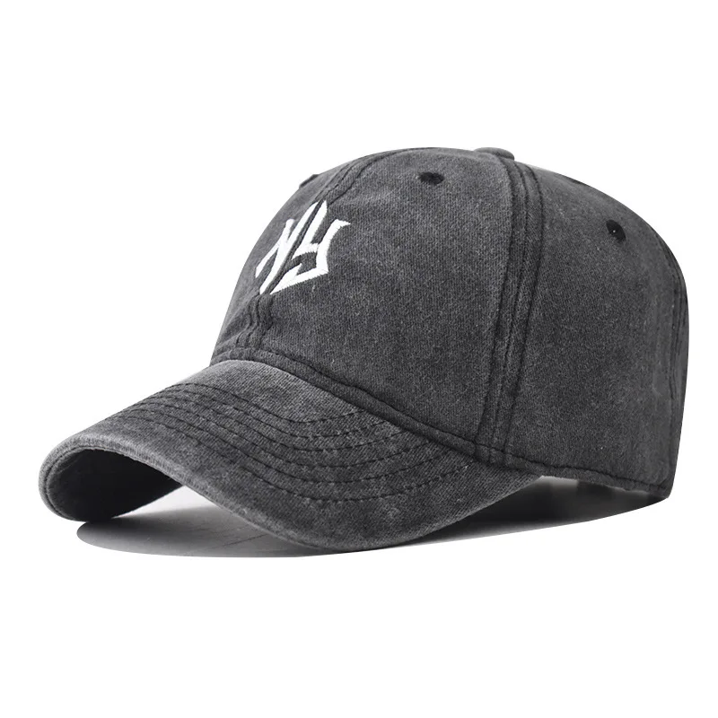 

Cotton Washed Vintage NY Embroidered Baseball Cap Snapback Hat Classic New York Outdoor Personality Dad Hat