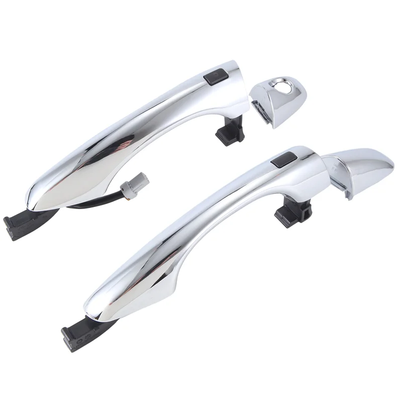 

New 1Pair Front Door Inductive Chrome Handle Have Button 82651-C5710 82661-C5710 For Kia Sorento 2015-2018 Door Pull Lid Replace