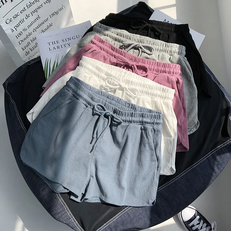 Shorts esportivos femininos de cintura alta, versátil, verão, casual, emagrecimento, solto, confortável e respirável