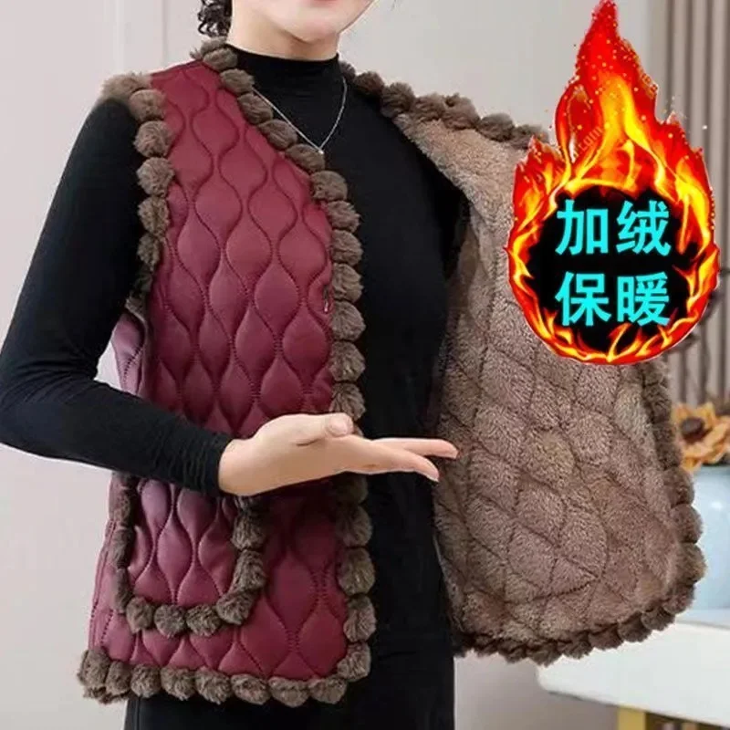 Female Large Size 5XL Waistcoat Coat Middle Aged Mother Sleeveless Jacket Ladies Patchwork Vest Outwear