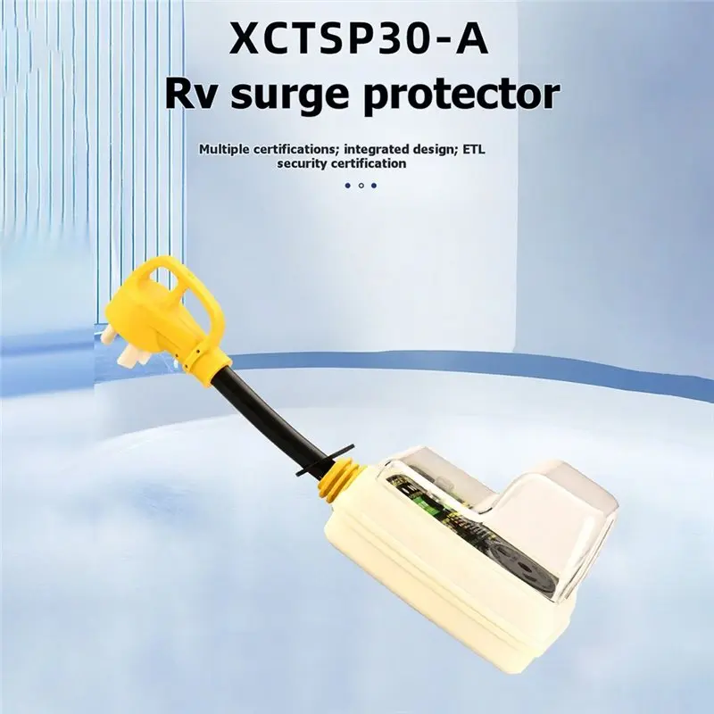 ABQB-US Plug 30A NEMA TT-30P For RV Surge Protector IP65 Waterproof Dustproof For RV Travel Trailer Use
