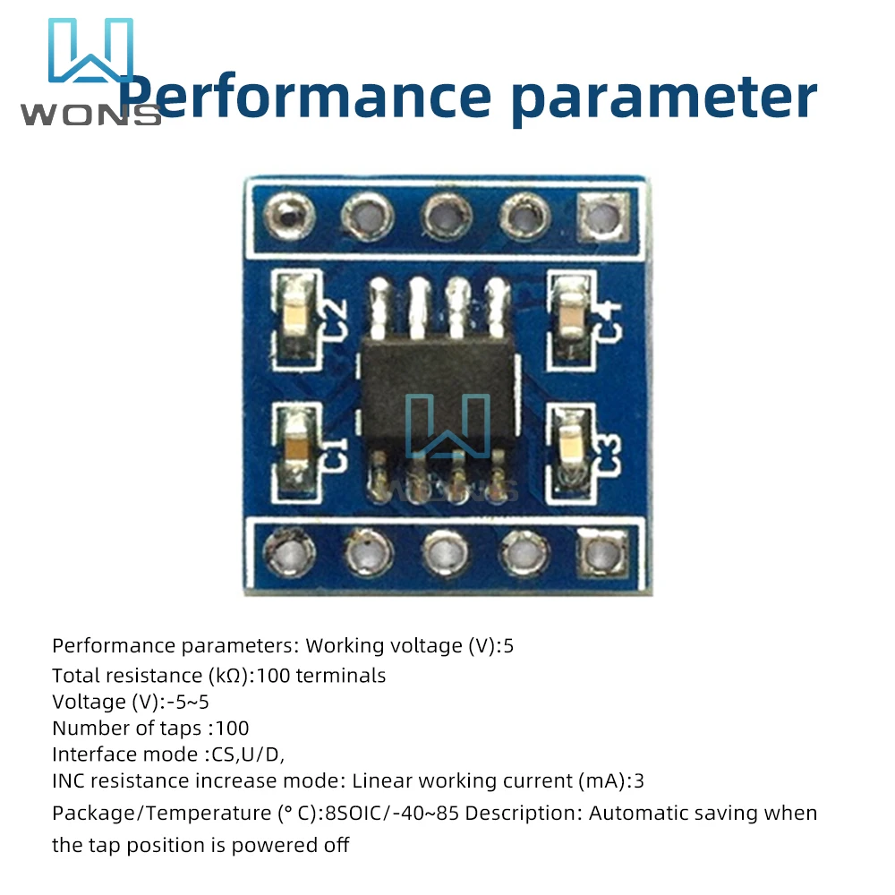 X9c104 S Digital Potentiometer Module 100 Digital Potentiometer Module Adjustment Bridge Balance Sensor Module Voltage Regulator