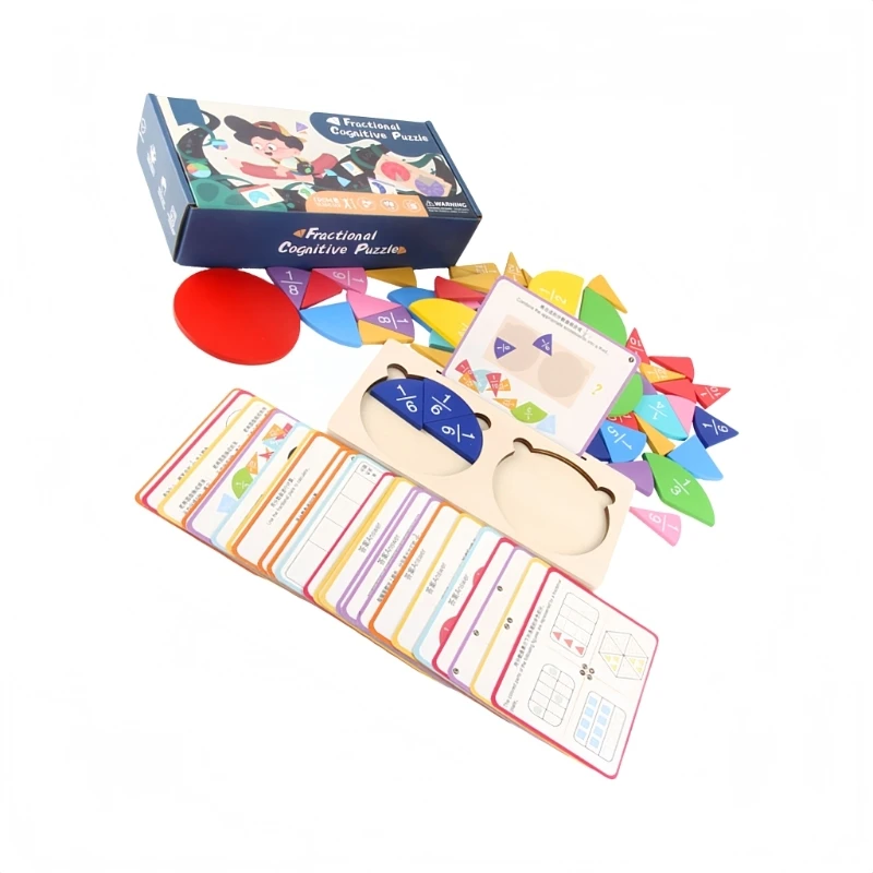 Childrens Fraction Learning With Wooden Puzzle Pieces Interactive Math Educational Toy For Classroom Homeschool Or Tutoring 15UB