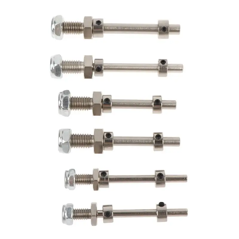 2 Pcs Wheel Axles Steel Shaft With Stop Nuts Dia 3/4/5/6MM Landing Gear Assembly M5/M6/M8 Thread Spares For RC Airplane Model