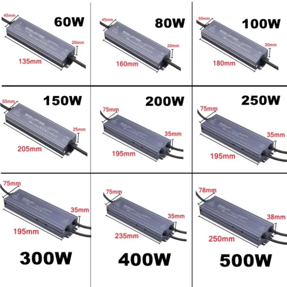 220V To 12V 24V Switching Power Supply Full Power Waterproof Transformers 15W-500W Dimming For Home Lighting Light Strip