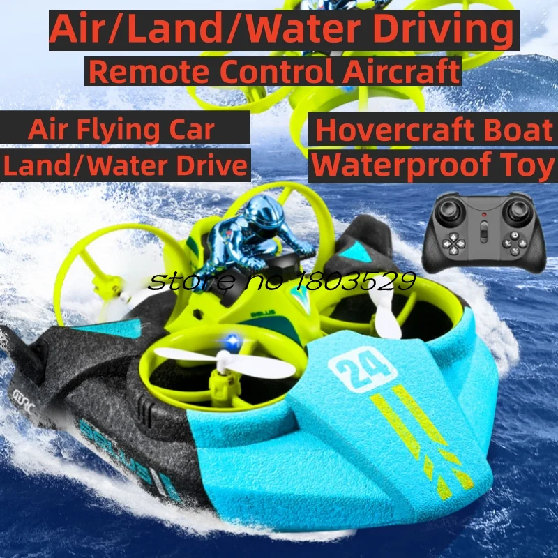 

Remote Control Aircraft Air/Land/Water Driving Car Hovercraft Quadcopter 3 In 1 RC Drone Toys for Children Outdoor Game Airplane