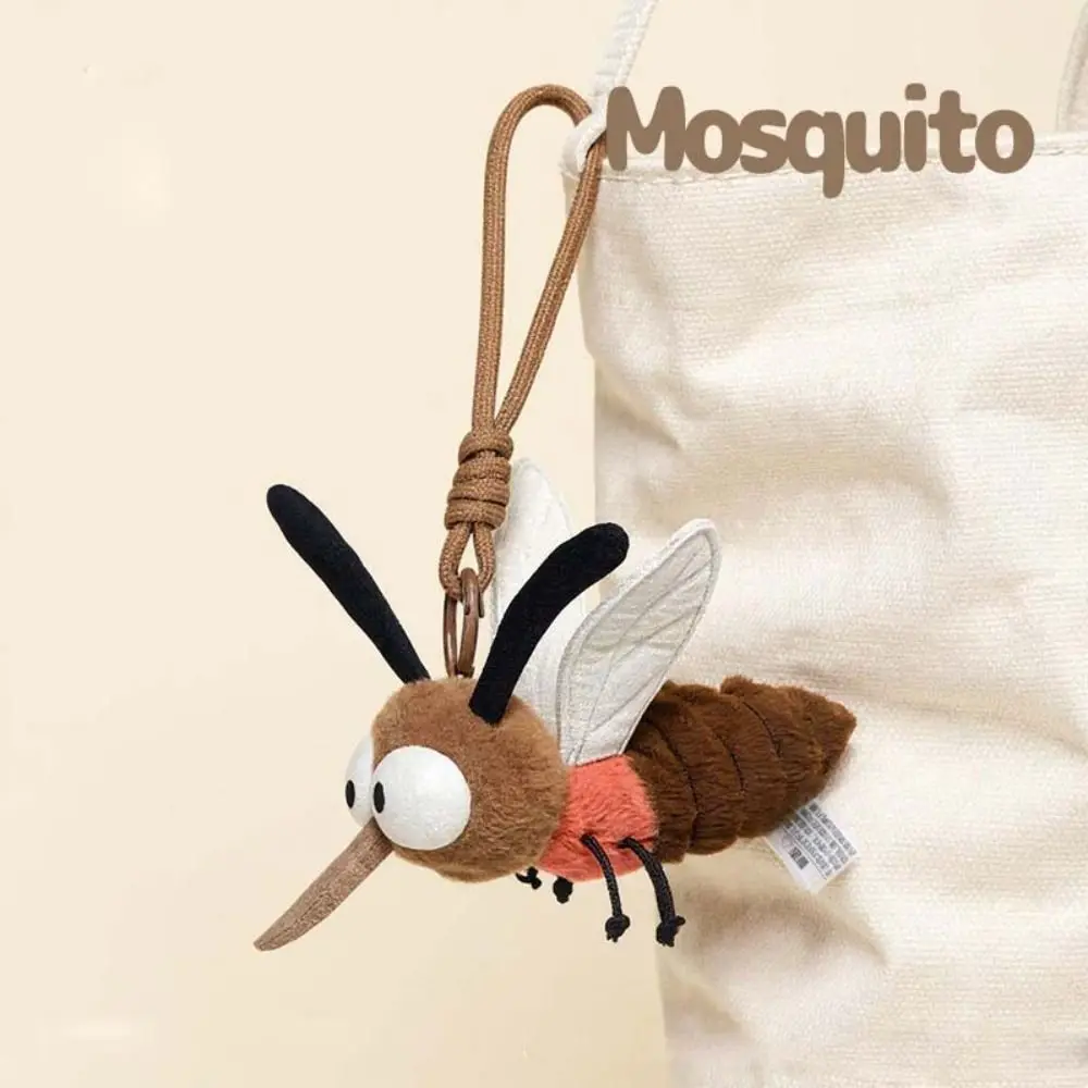 Lovely Stuffed Animal Mosquito Pendant Funny Insect Cartoon Mosquito Insect 14cm Stuffed Mosquito Keychain Halloween Gift