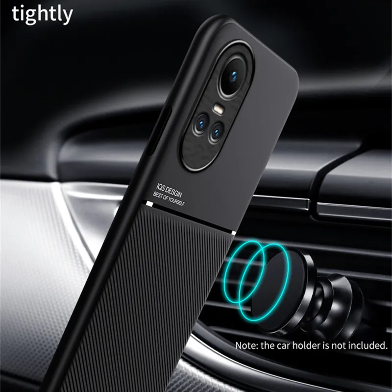 For OPPO Reno 10 5G CPH2531 Case Luxury Texture Soft Magnetic Phone Cases for Oppo Reno10 Pro Global 2023 CPH2525 Back Cover