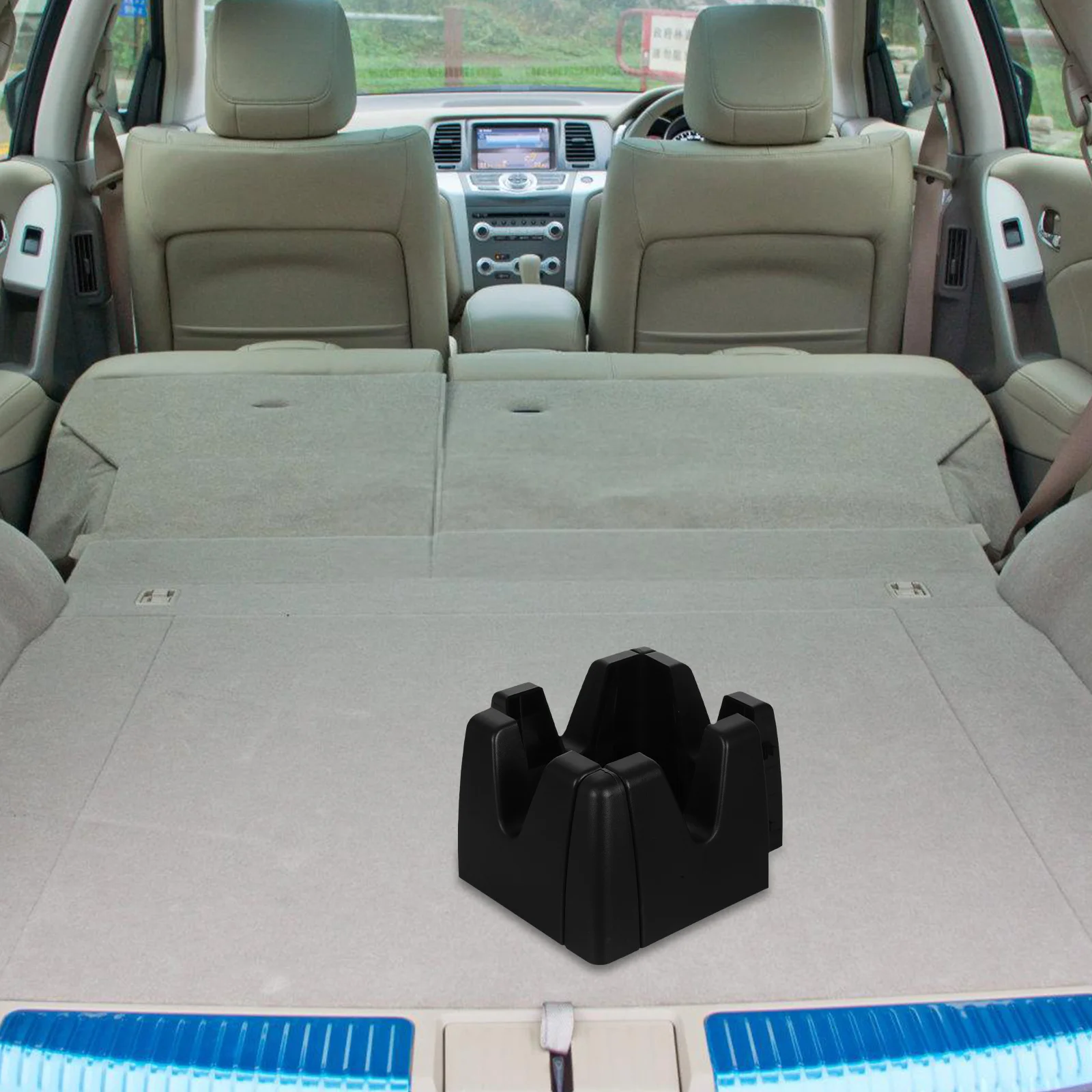 

4Pcs Vehicle Cargo Organizer Fence Board Black with 2 Connecting Columns Durable Trunk Storage Organizer Block for Suv Truck