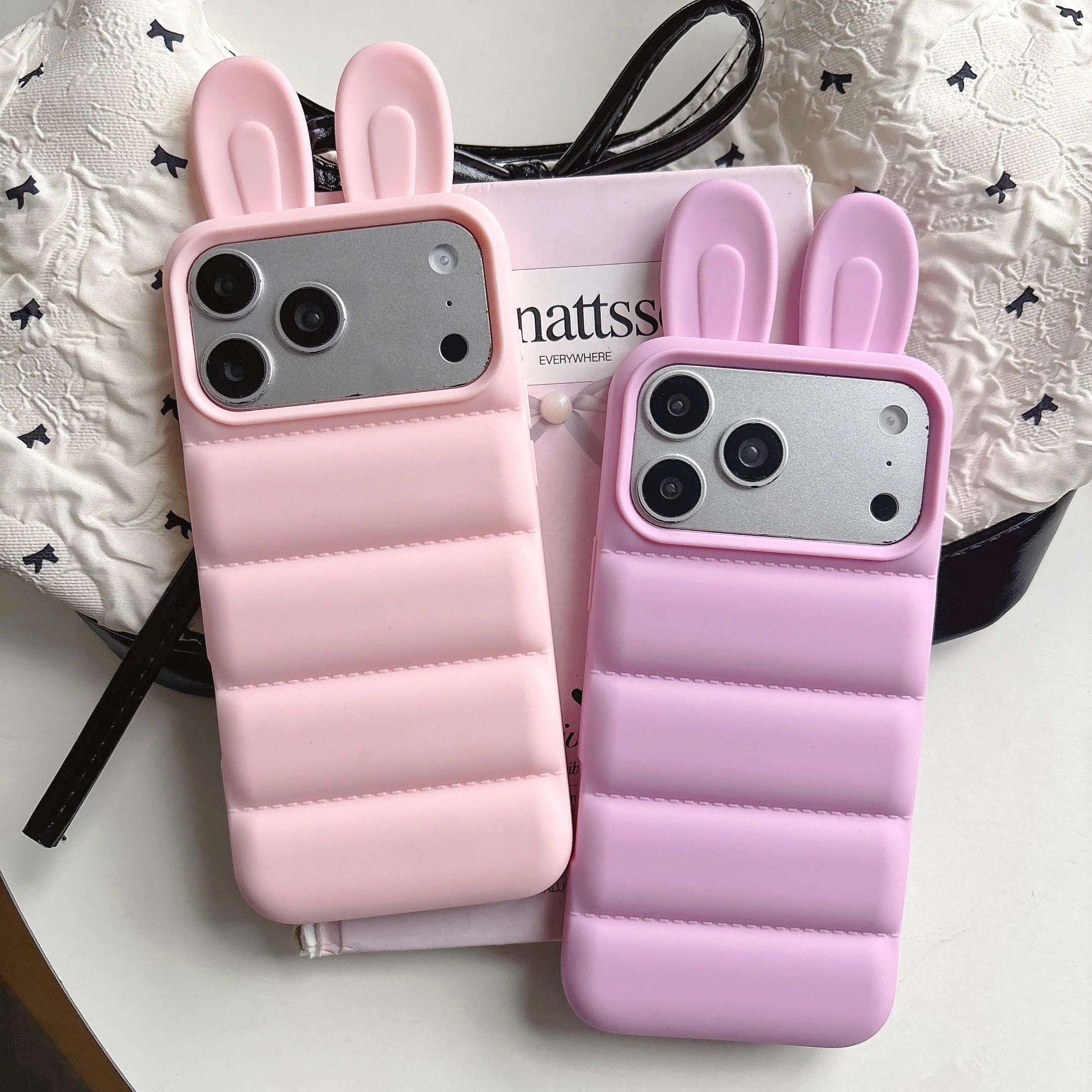 Niedliche Originelle Hasenohren 3D-Hülle für iPhone 17 16 15 Handyhülle 17 16 15 Pro MAX Weiche Stoßfeste Rückseite Schutzhülle – Detail 9