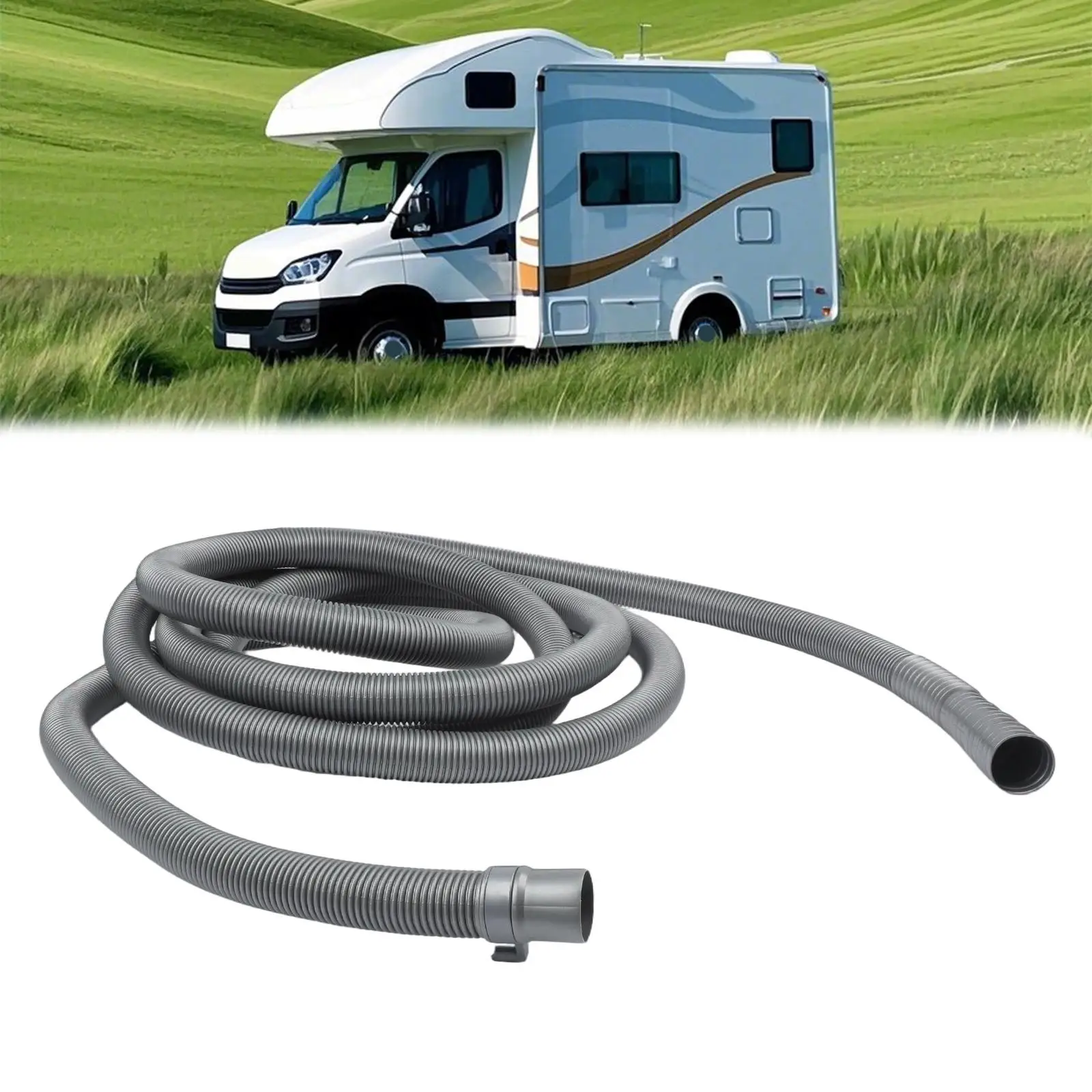 

5M Length For Caravan Drainage Pipe RV Sewer Hose Kits With Adjustable Adapter Fits For RV Towing Rv Drainage Pipe Rv Grey