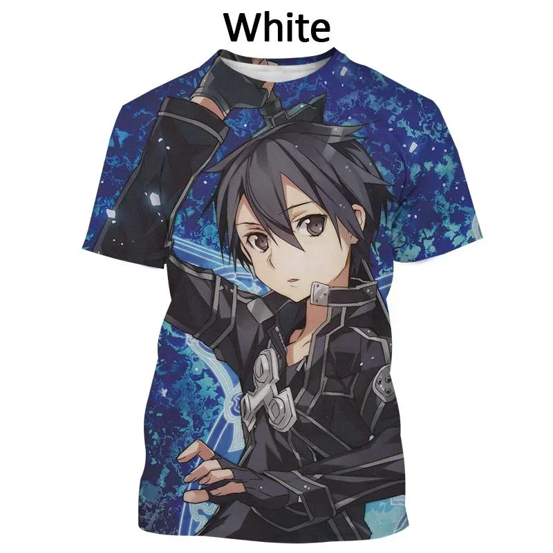 Kirito and Yuuki Asuna 3D Printed Quick Dry Breathable Sport Men Plus Size Crew Neck Summer Friday T-shirt Top