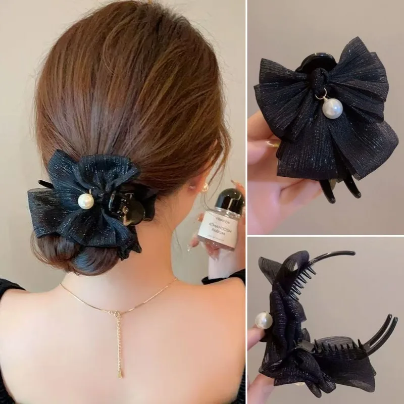 

Корейская версия: Заколка для волос с бантом и шариком, женская, для высокого хвоста, тканевая, в форме диска, для создания прически, заколка-шпилька