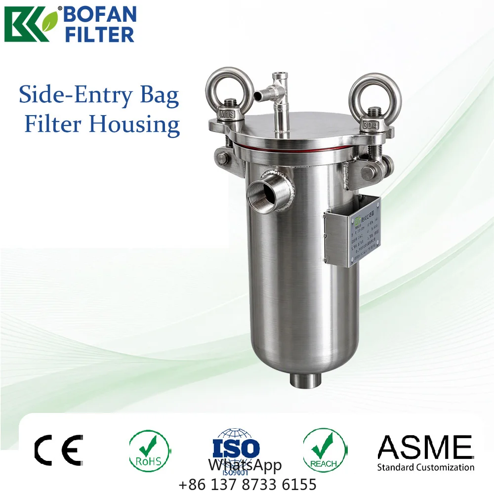 Bofan New Industrial Single Bag Filter Housing For Liquid Filtration With Stainless Steel Structure And Easy Maintenance