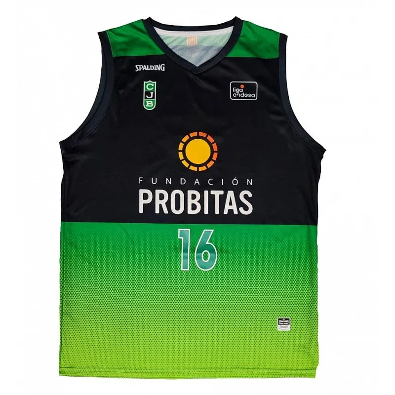 Basketball Jersey Guillem Vives Joventut Badalona Spalding leliga Endesa 2023 green and black