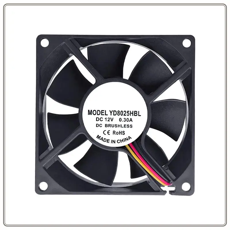 Reliable-Efficient 8Cm Cooling Fan For PC, DC 12V 0.3A, Mute 8025, 3-Pin Connector For Computer Case,Efficient 8Cm Cooling Fan F