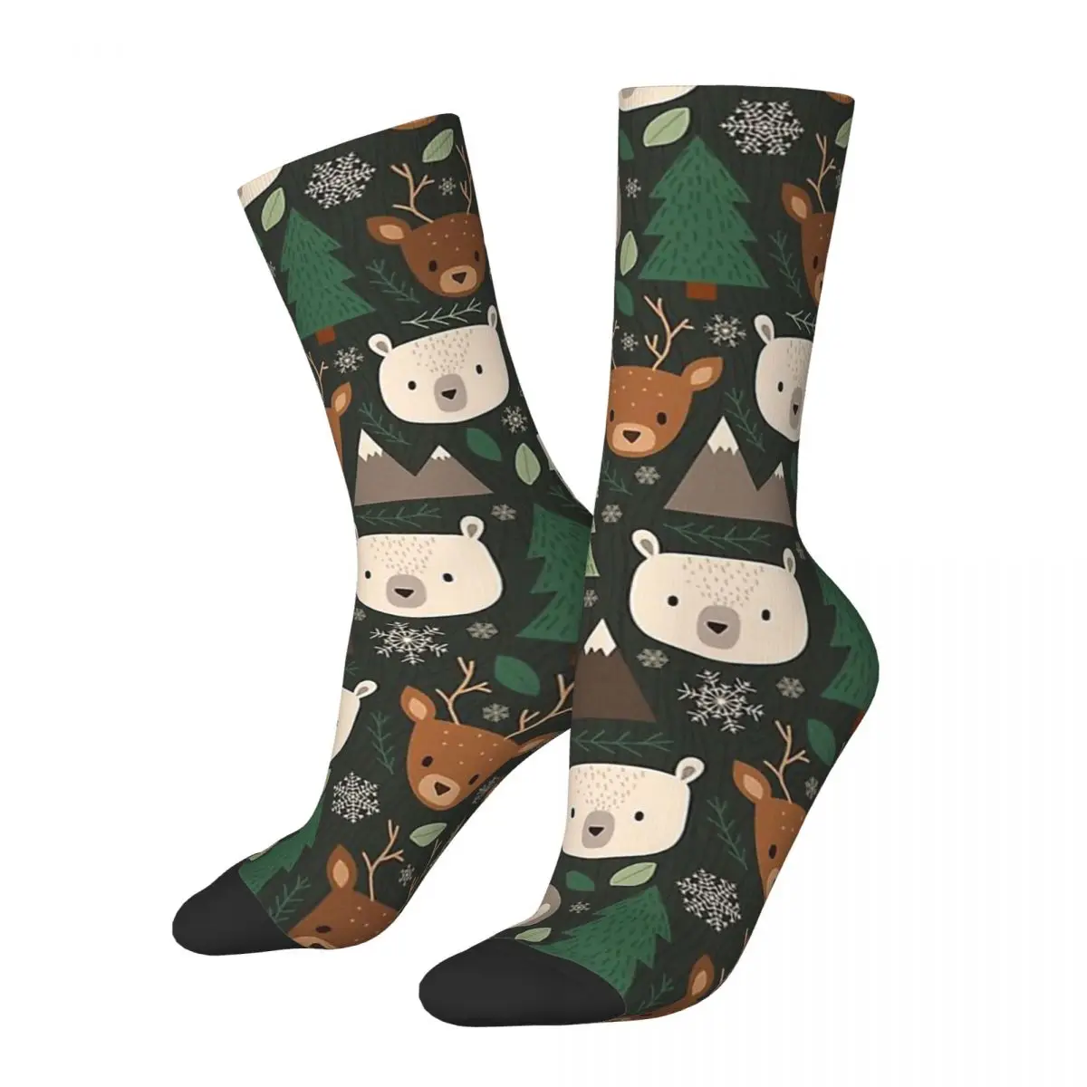 

Happy Vintage Winter Creatures Crazy Men's Socks Unisex Street Style Seamless Printed Novelty Crew Sock Boys Gift