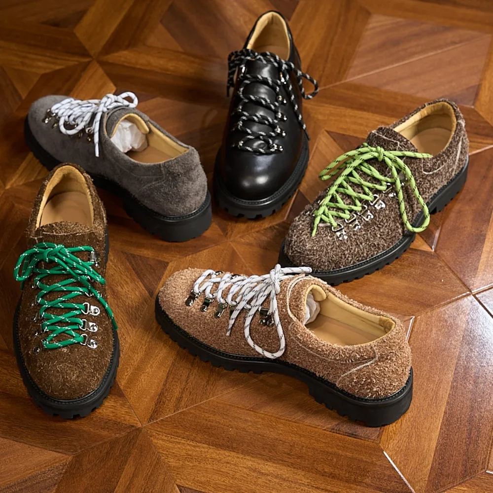 

The First Layer of Cowhide Cow Velvet Commuting Versatile High-end Simplefashion Casual Height Increase Business Casual Leather