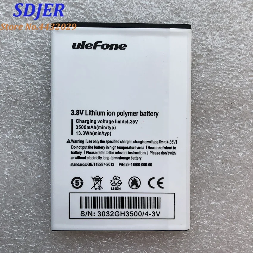 High Quality Original Ulefone U008 Battery Replacement 3500mAh Battery Parts For U008 Pro MTK6737 Smart Phone