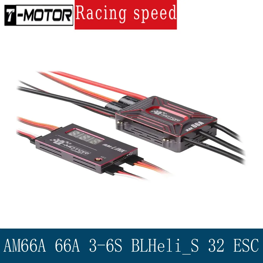 

T-MOTOR AM66A 66A 3-6S BLHeli_S 32 ESC и AM Link 3D-карта телеметрии Dshot1200 Электронный регулятор скорости для RC FPV Drone
