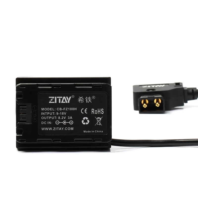 ZITAY D-TAP to NP-FZ100 Camera Dummy Battery for Sony Alpha A7III A7R III A9 A7R IV Alpha 9 II A9R A9S A7R3 A7S3 Led Light Power