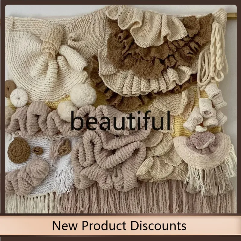 

a13 Cotton thread woven painting ins wind pure handmade fiber three-dimensional painting villa hotel living room