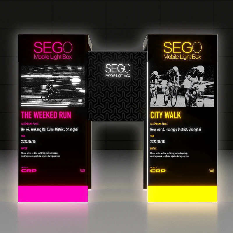 Nouvelle conception d'exposition personnalisée pour les caissons lumineux SEGO de stand d'émission commerciale d'affichage à fonctions multiples dans l'événement