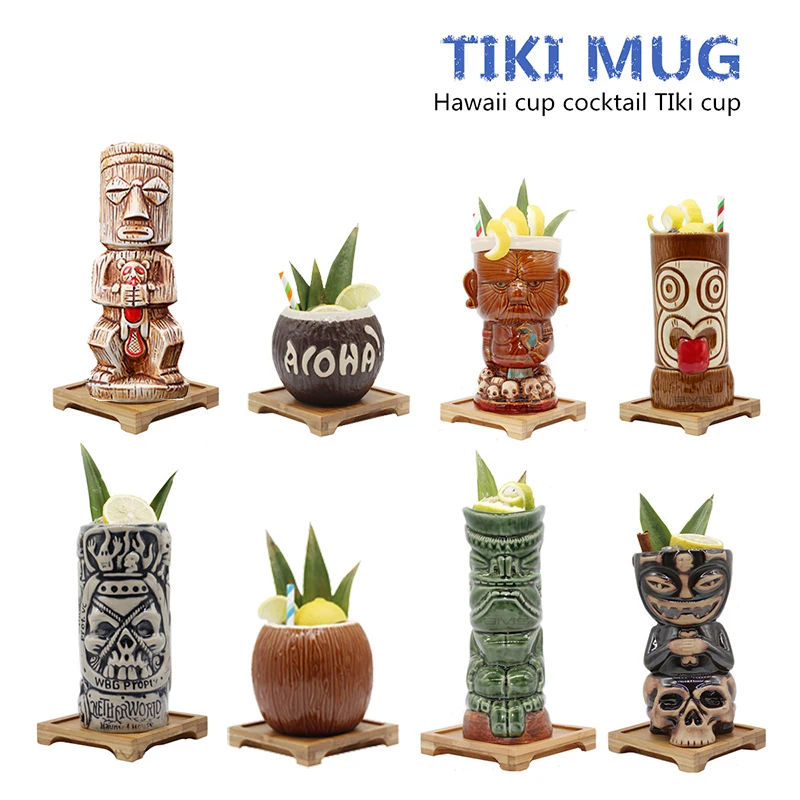 Hawaii Tiki Mugs Cocktail Cup Beer Beverage Mug Wine Mug Ceramic Tiki Mugs Great For Cocktail Drink