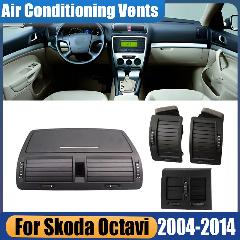

Для Skoda Octavi MK2 RS 2004-2014 автомобильные аксессуары центральная левая и правая задняя вентиляционная решетка переменного тока в сборе 1Z 0819701 A 1Z 0819702 A