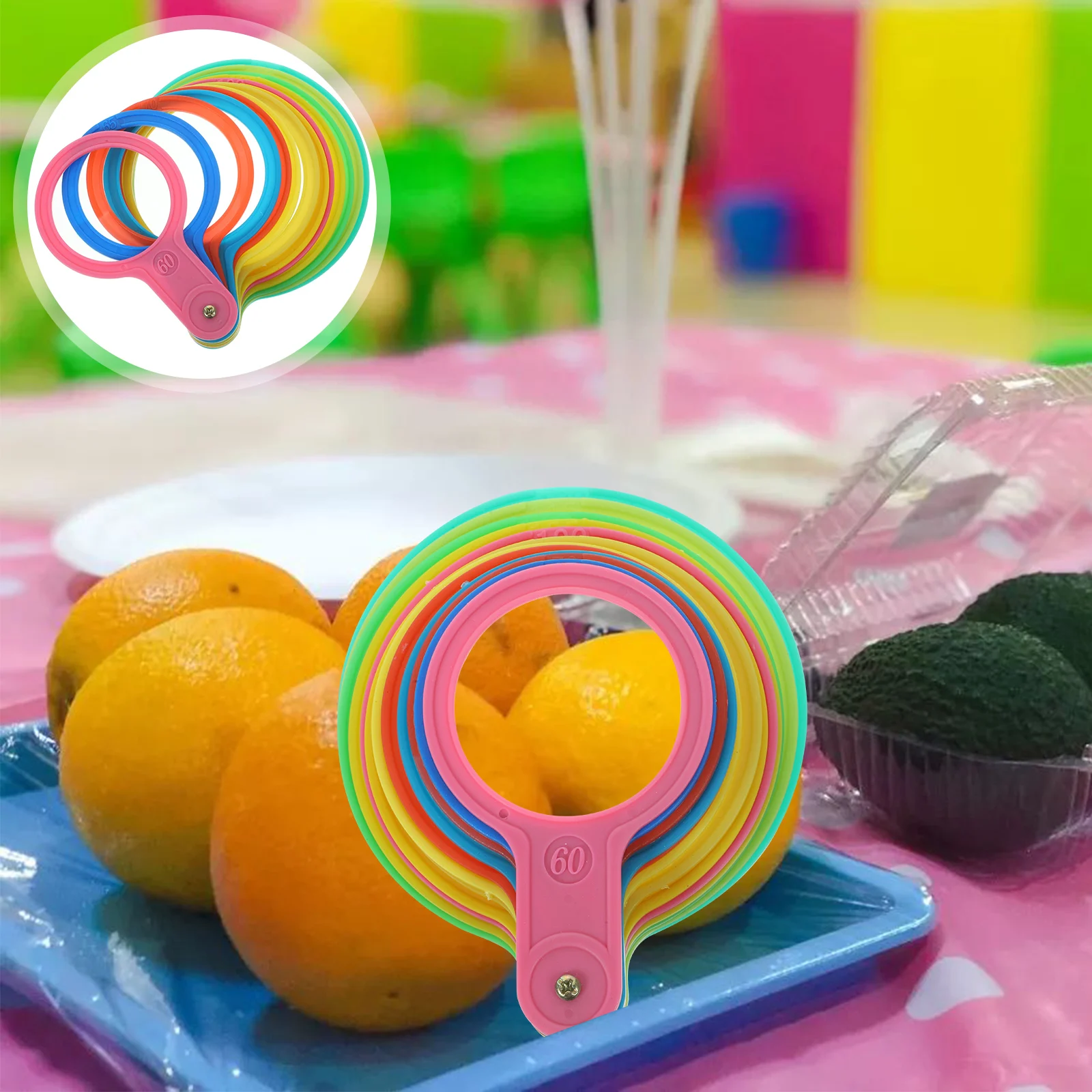 

13 Pcs Durable Plastic Fruit Measuring Rings Colorful Portable Fruits Diameter Gauge Laps Calipers