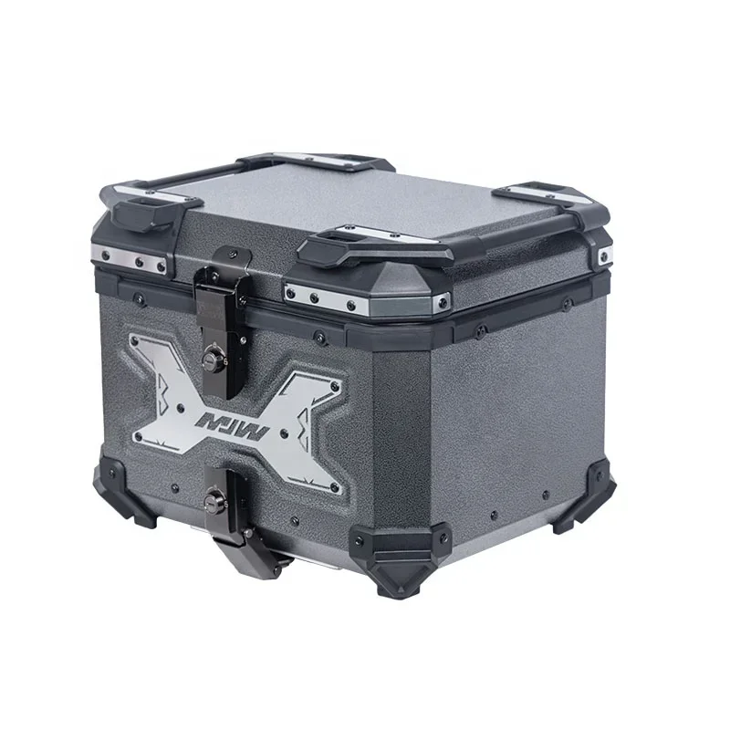 Custom X Design 45L Universal Aluminum tail box Waterproof caja superior de aluminio motorcycle top box Motorbike case