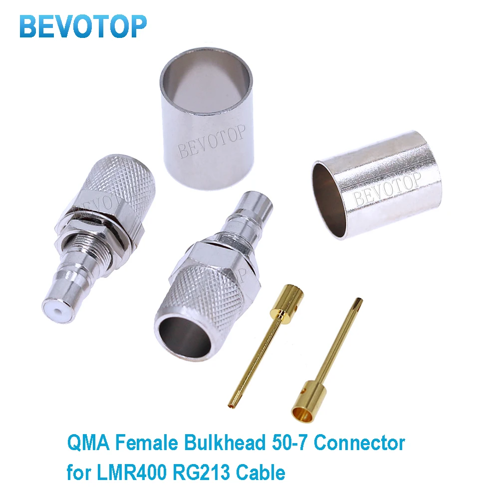 10PCS RG213 LMR400 QMA Female Jack RF Coaxial Connector 50 Ohm for LMR-400 RG-213 Cable