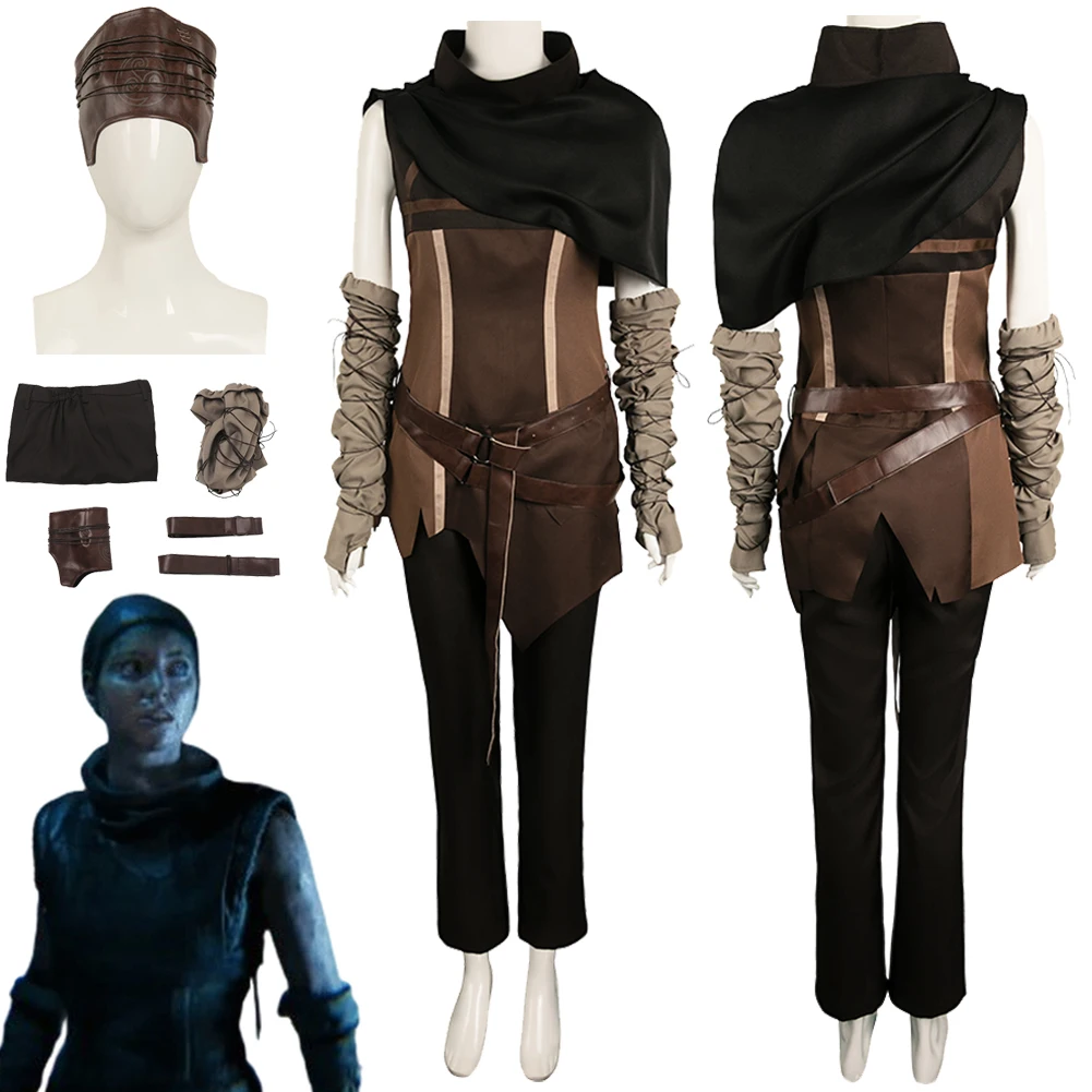 

Game Hell Cosplay Blade Cosplay Senua Cosplay Fantasia Costume Disguise For Women Adult Dark Brown Suit Halloween Carnival Suit