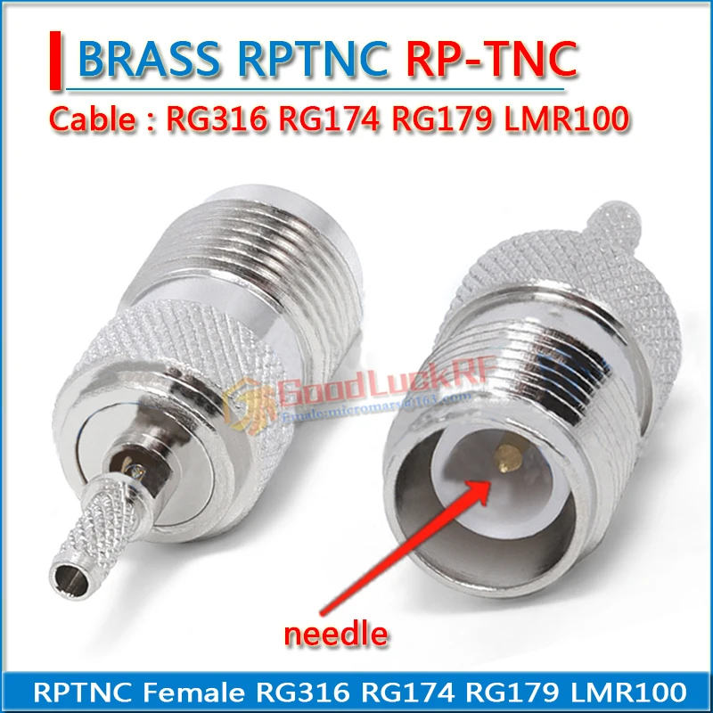

L12 RP-TNC RPTNC RP TNC Female Crimp for RG316 RG174 RG179 LMR100 Cable Plug Nickel Plated Brass RF Connection Adapters