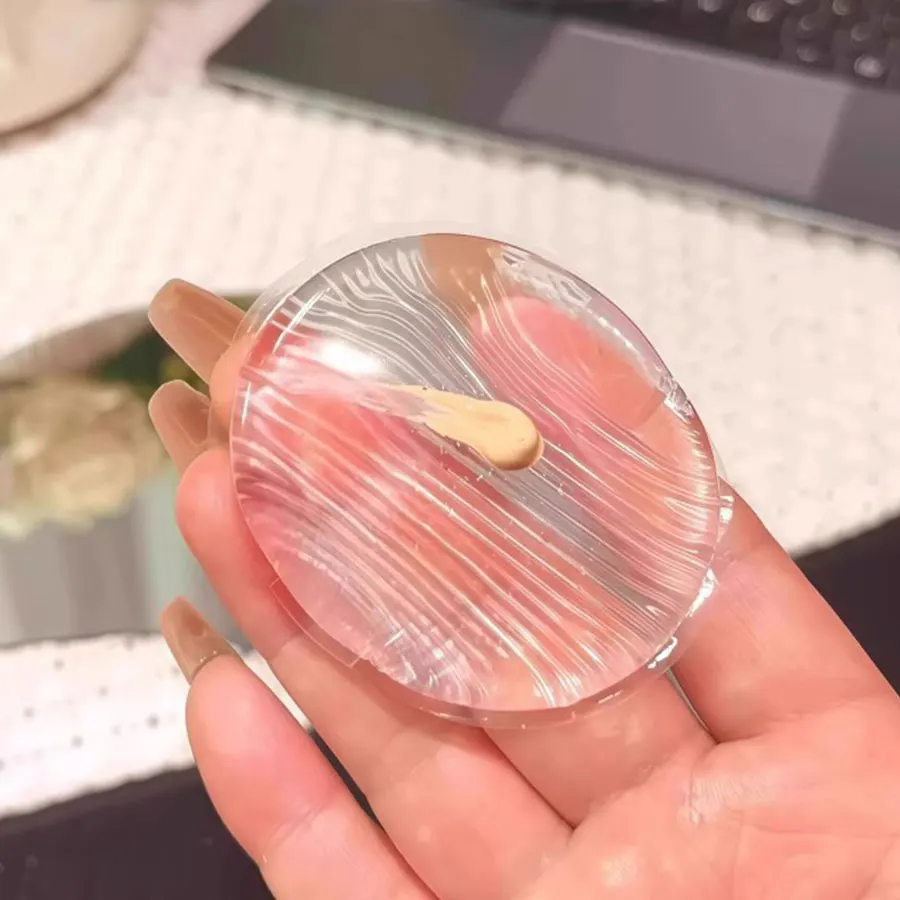 1 Stück, transparenter Silikon-Puderquaste, superweicher Gelee-Luftkissen-Puderquaste, trockener und nasser Sonnenschutz, flüssiger Grundierungsquaste