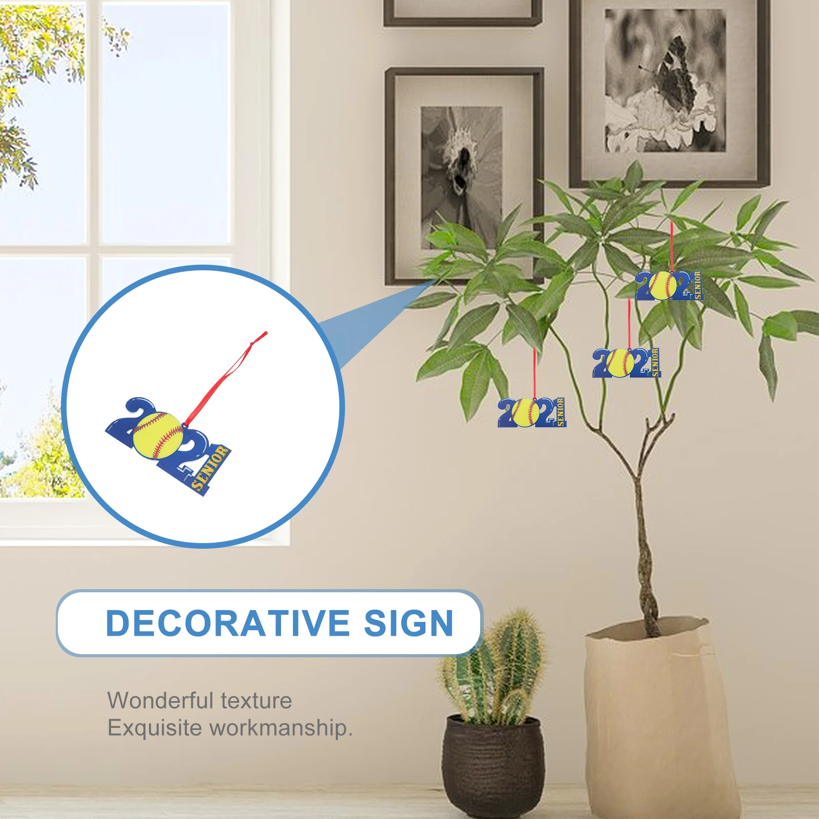 

Sports Decorations Plastic Hanging Advanced Door Pendant Graduation Party Blue Adornment